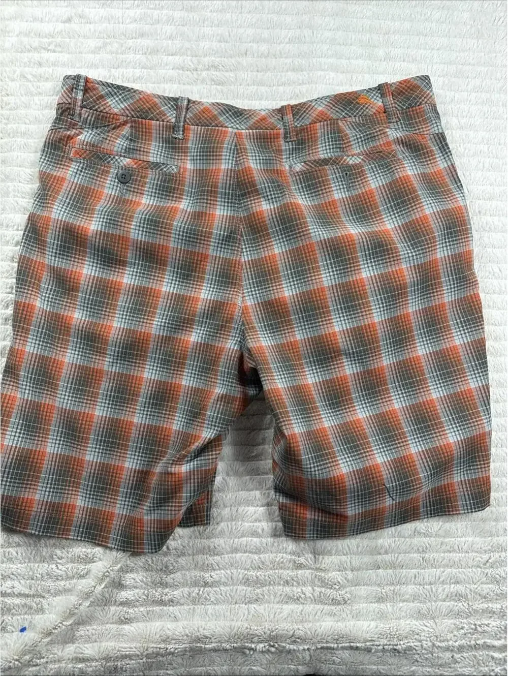 Tommy Bahama Paradise Tech Men Size 39x9” Orange Plaid Performance‎ Shorts Mesh